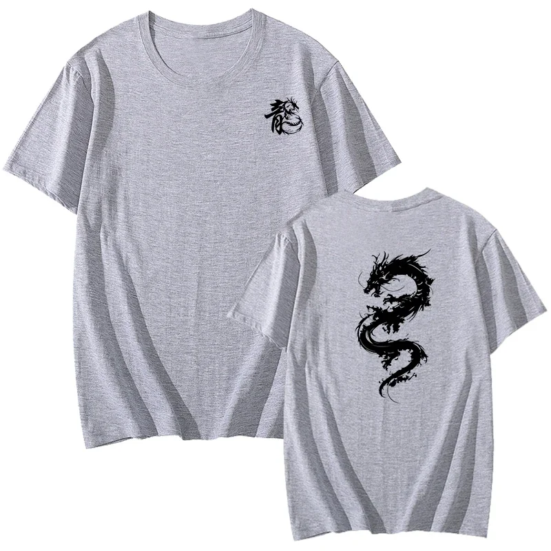 2025 Summer Mens Dragon Tlačené neformálne tričká Domov Outdoor Pohodlné topy s krátkym rukávom Mužská posilňovňa Fiftness Sports Cool Tops
