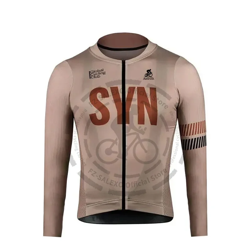 2025 Syn Spring Jeseň Cycling Jersey Pánske cyklistické košele s dlhým rukávom