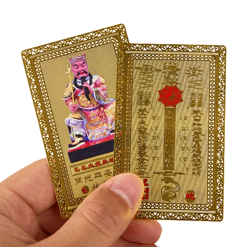 2025 Tai Sui Amulet Card Feng Shui Modlitba zlatá karta Exorcizmus ochrana Buddha darček Amulet Bezpečný prineste bohatstvo a poklady