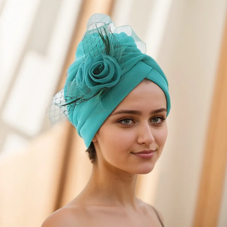 2025 Trendové ženy veľké kvetinové turbanové klobúky módne moslim hidžáb čiapky hlava zábal femme bandana chemoterap