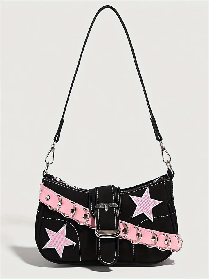 2025 Ženy vintage masívna farebná klapka PU PU koža so širokým popruhom Crossbody Small Saddle Ramery Under Pack Módna taška