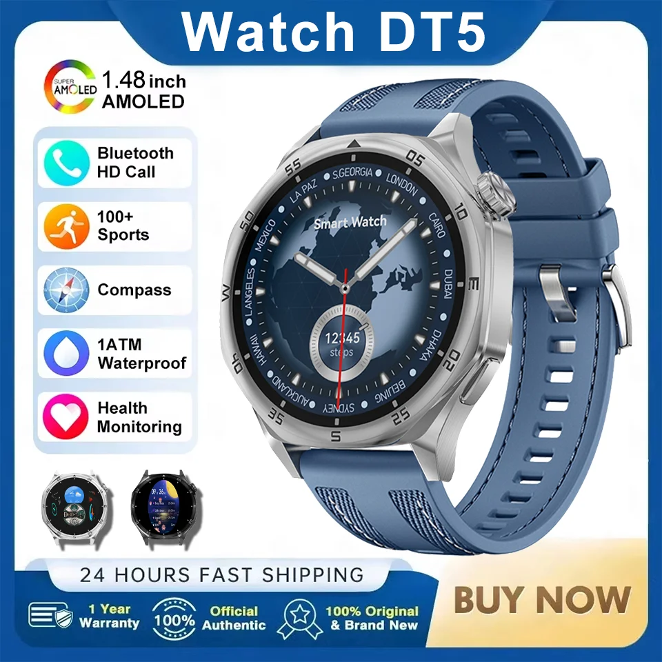 2025New GT5 Pro Smart Watch Men Watch4 Pro Menged Version Amoled HD Screen Bluetooth Call GPS srdcová frekvencia Smartwatch pre Huawei