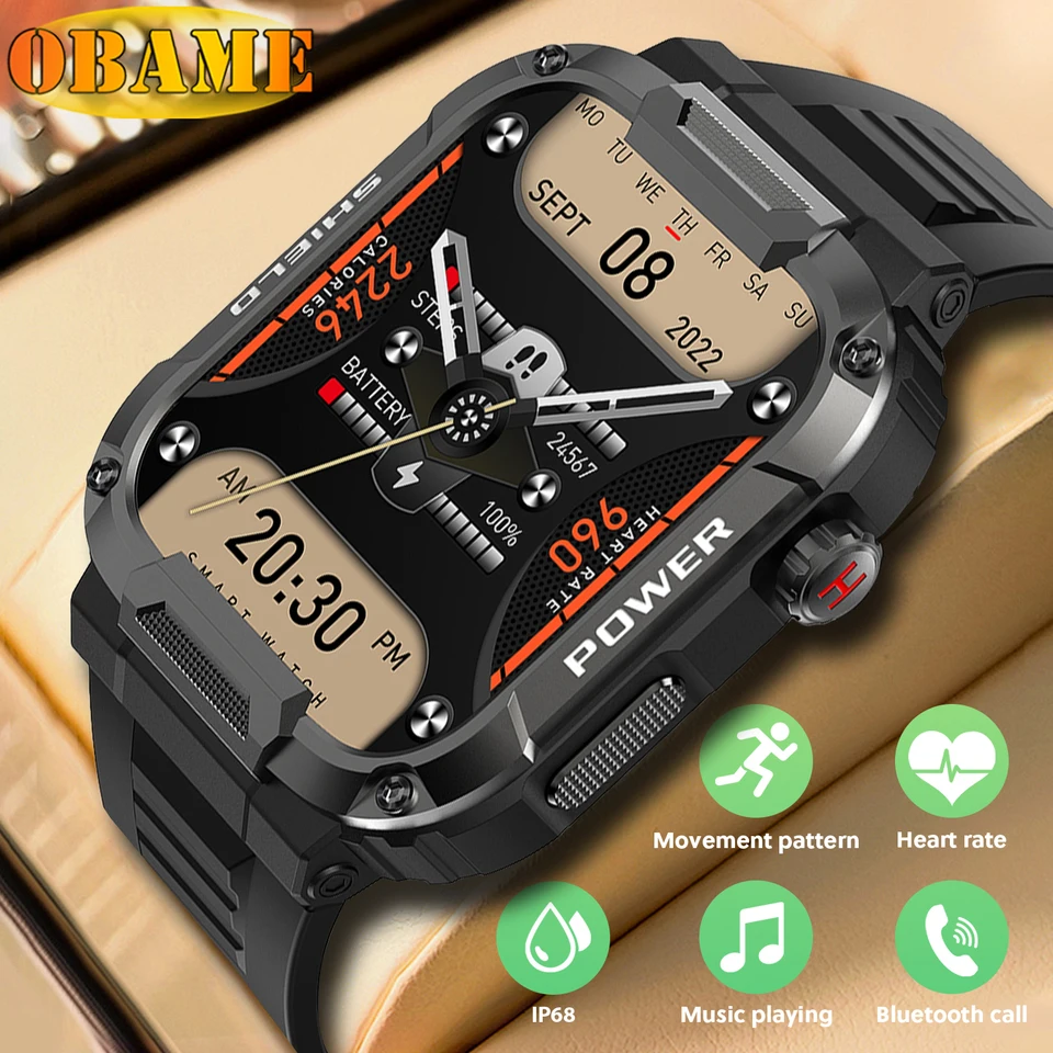 2025New Rugged Military Smart Watch Men pre Android iOS ftiness Watches IP68 nepremokavý1.85 '' Ai Voice Bluetooth Call Smartwatch