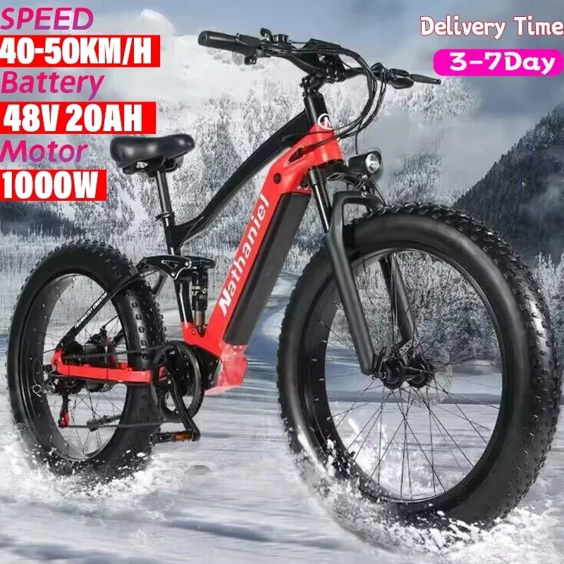 2025NEW STYLE26 palca 4,0 FAT TIRE PNEY VOJOMNÉ SPORTY MOUNTY BIKE 20AH BATTÁLNA BIKLA DEPRICKÝ BIKLE 40 km/h EBIKE 1000W OFFORMICKÝ ELEKTRICKÝ BIKLE