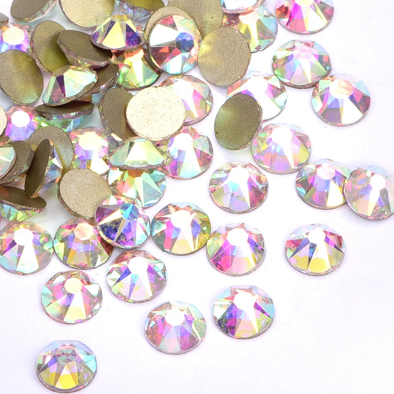 2088 špičková kvalita Non HotFix Smienok Crystal AB Glass Art Stone Stone SS16 SS20 SS30 SS34 Glitter Glitter Glitter SHAPONES pre nechty H0012