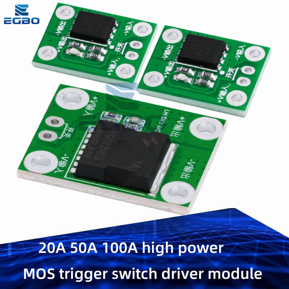20A 50A 100A High -Power MOS spínač MOGRIGER MODUL Modul poľa Efekt trubice PWM Regulačný elektronický spínač Ovládanie