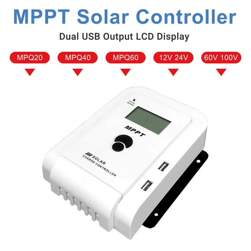 20A MPPT solárny regulátor LCD solárny regulátor 12v 24 V pre povodňové batohové batérie oloveného gélu Lítium