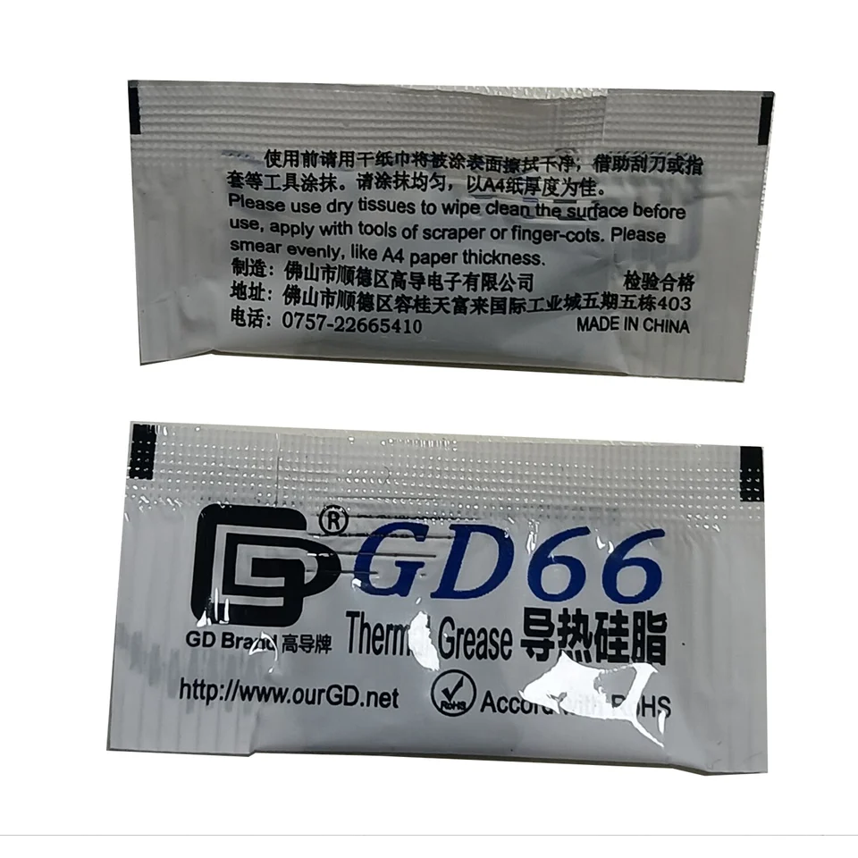 20BAG 0,5G bieleho chladiča Mini kompozitný tepelný mastnotný mazivo balenie GD66 Tepelné tuk Tepelné rozptyl silikónovej pasty