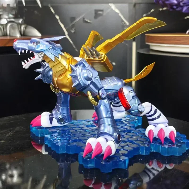 20cm Digimon Adventure Anime Figures GK Metal Garurumon Action Obrázok PVC figuríny Collection Collection Model Doll Hračky darčeky