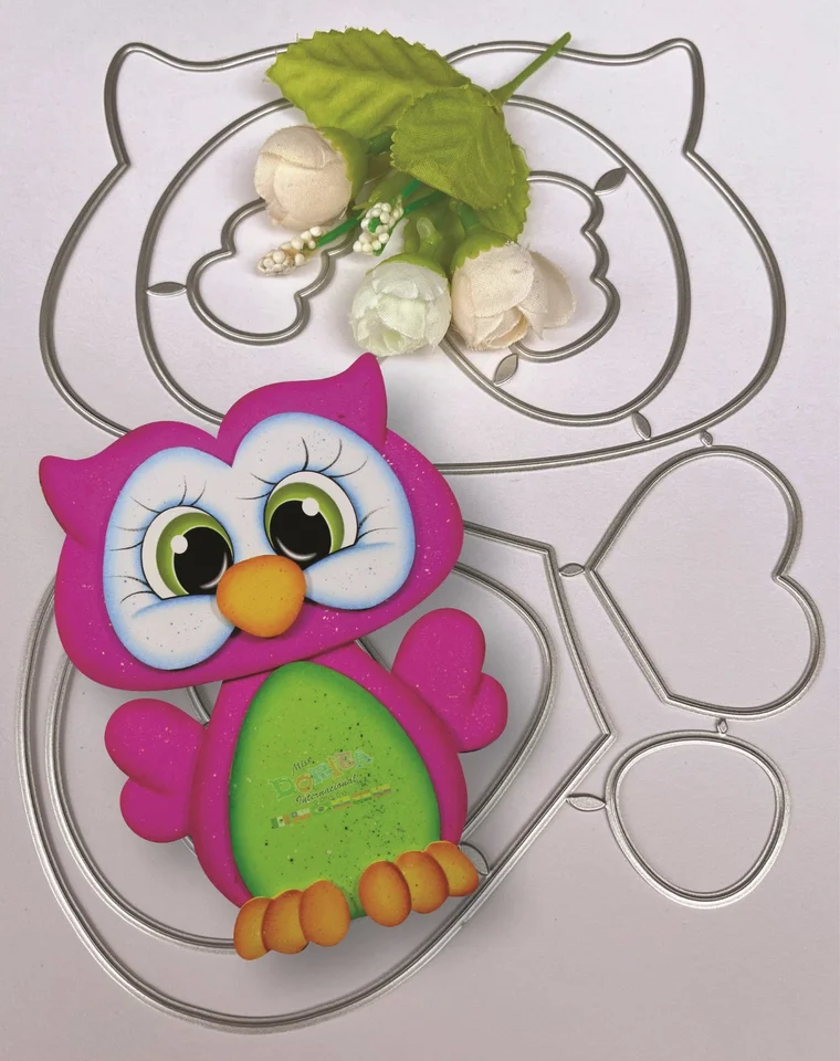 20cm Owl Metal Cutting Die Šablóna šablóny pre DIY Embosing Paper Photo album Darčekové karty, ktoré robia rezy Dies 2023