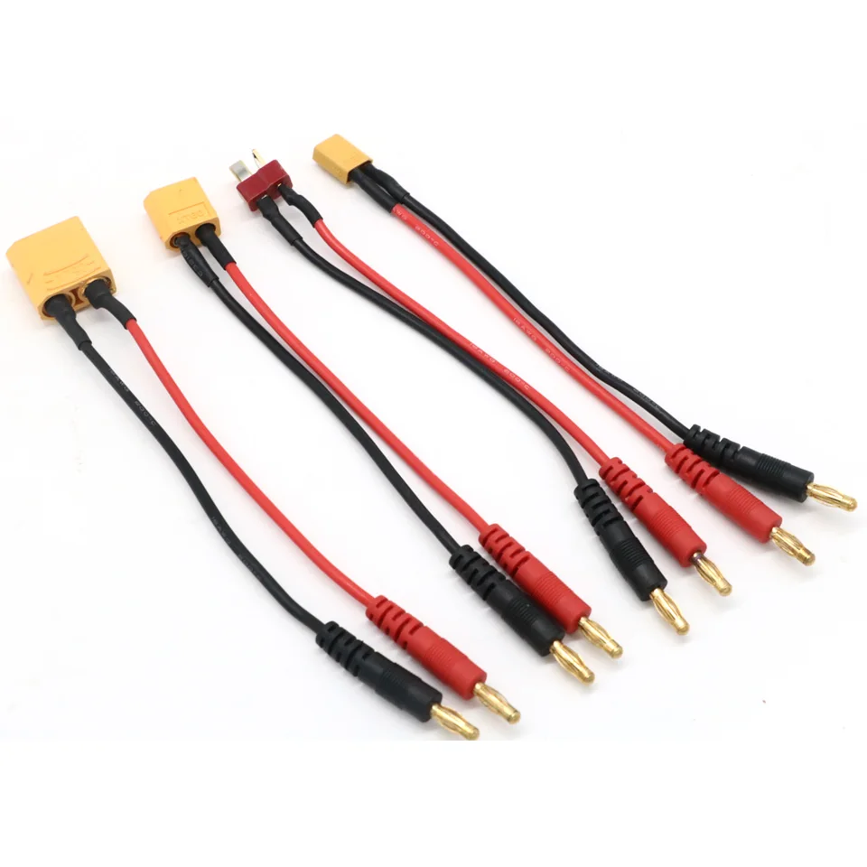 20cm XT30 XT60 XT90 T VÝKON PLUG OBCHOD k 4,0 mm banánové zástrčky nabíjací kábel silikónový drôt 14awg pre batériu LiPO