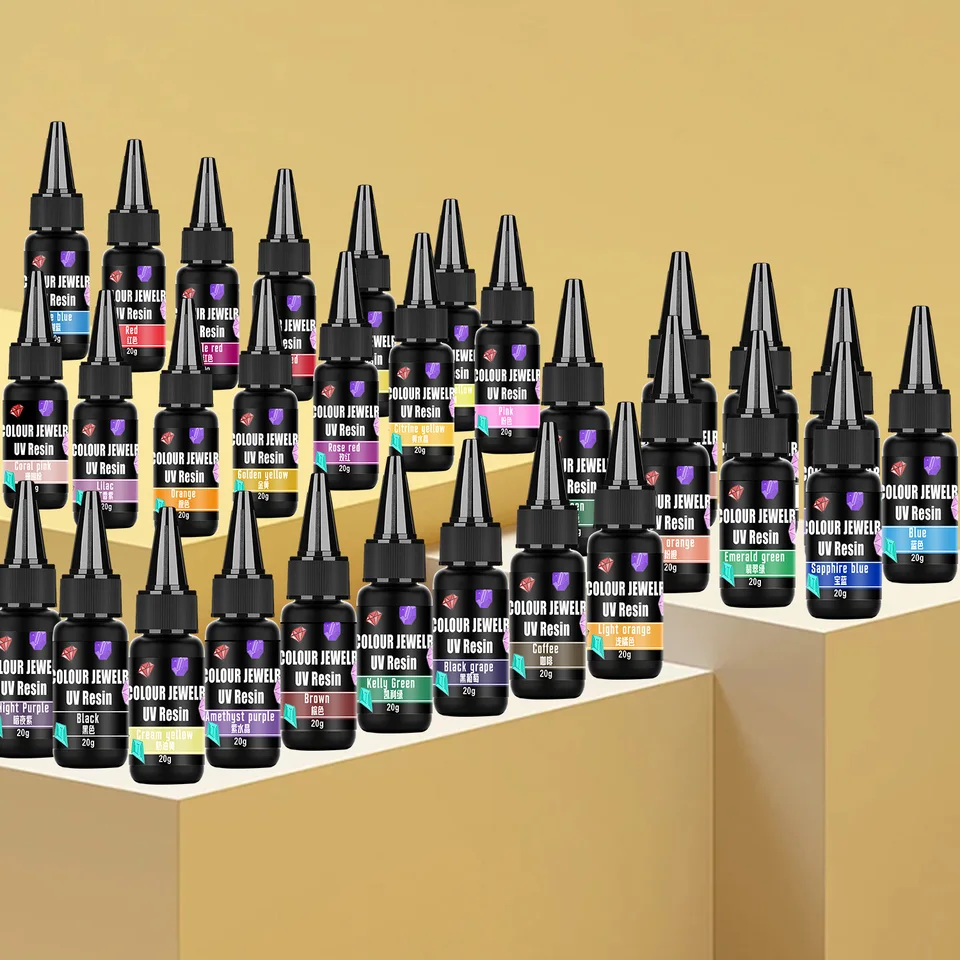 20G UV Epoxidová živice sfarbené lepidlo DIY ručne maľované guľôčky pigment ultrafialové vytvrdzovanie rýchle sušenie šperky výroba gélovej živicovej farby