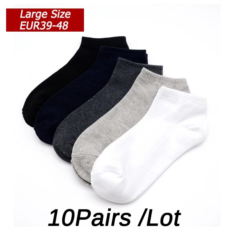 20ks = 10pairs Pánske bavlnené ponožky veľké veľké plus veľkosť 45,46,47,48 obchodné ponožky Classic Meias Calcetine hombre
