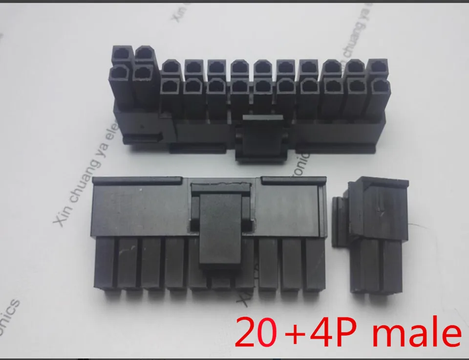20ks/1LOT 5557 4,2 mm čierna 20+4pin 24p 24p s mužom pre počítač PC ATX