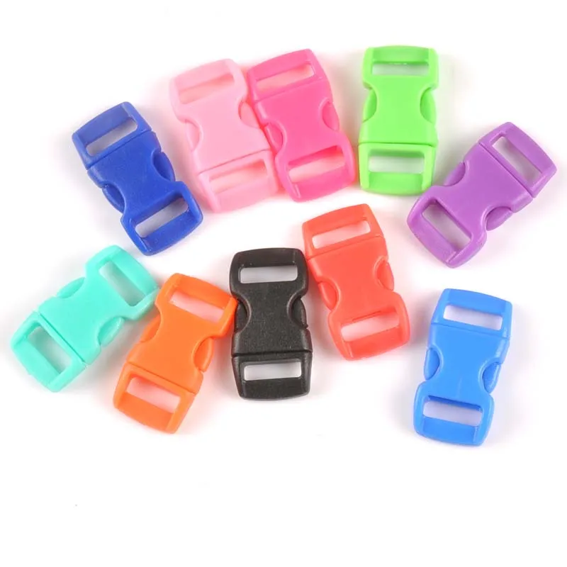 20ks 29x15mm Mini zmiešané plastové kontúrované bočné uvoľňovacie sponky pre sponky pre paracord náramok batohov na šaty CP2144