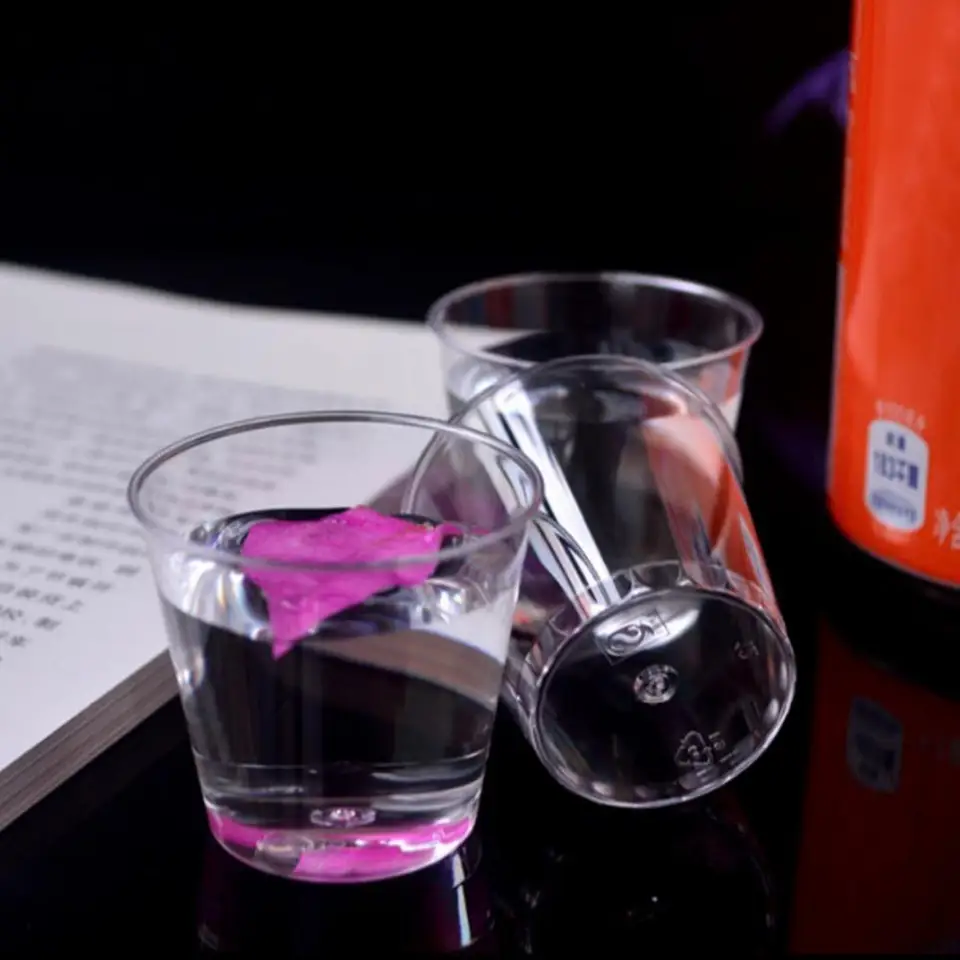 20ks 30 ml mini číry plastový jednorazový jednorazový brokový okuliare želé šálky gobelet plastique Plastice Tunblers narodeniny kuchynské doplnky