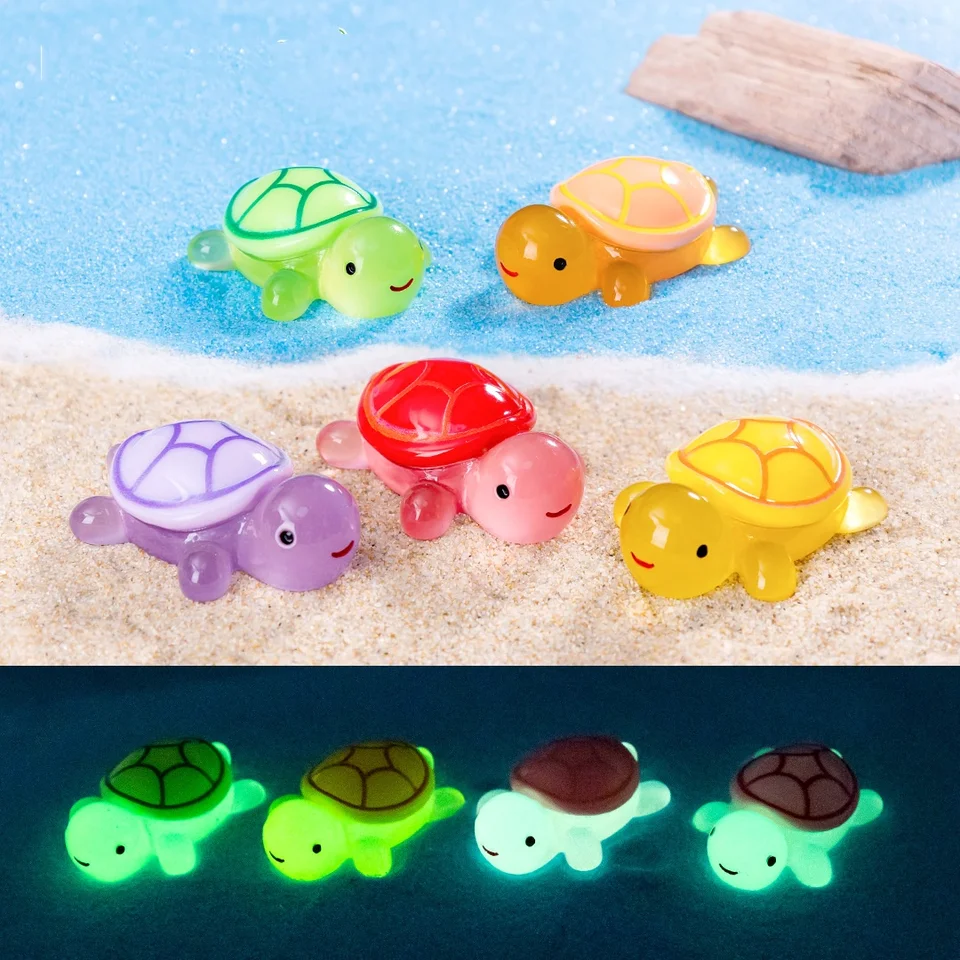 20ks 37*13 mm roztomilé živice korytnačka Luminous Giant Aquarium Fish Tank DIY Príslušenstvo Karikatúra korytnačky socha