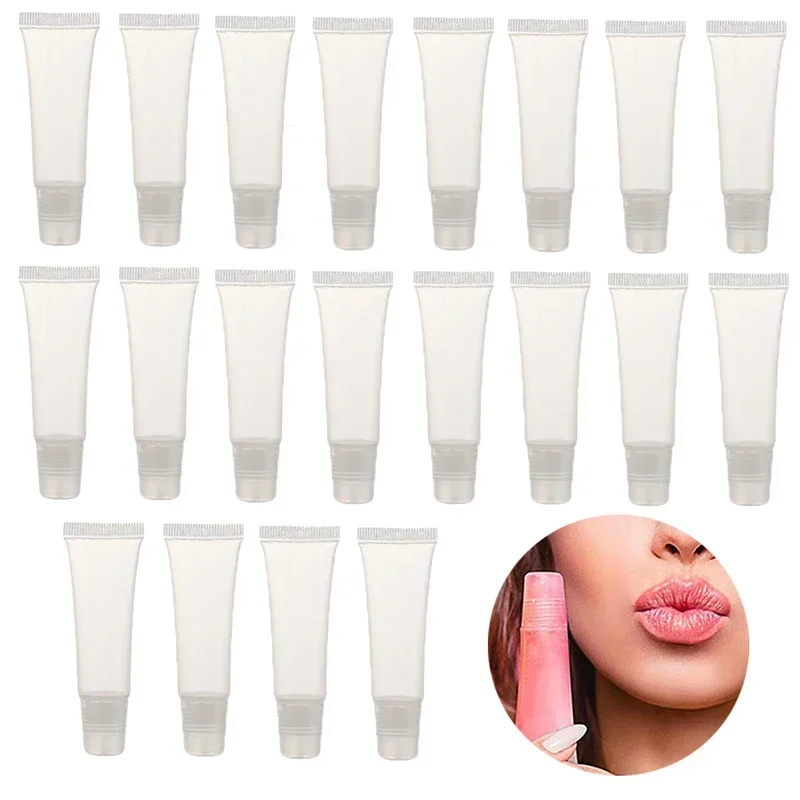 20ks 5/8/10/15 ml prázdne trubice na lesknutie trubíc s čistými perami lesk na pery doplňujúcu rúžovú trubicu make -up naliehavú pery lesknú trubicu