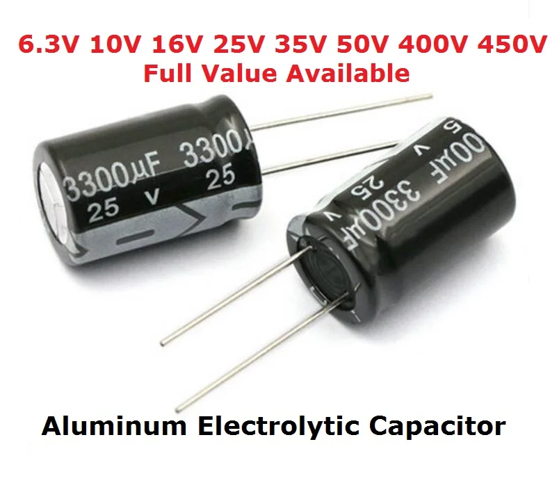20ks 50V 470UF 0,47UF/1UF/2,2UF/3,3UF/4.7UF/10UF/22UF/3UF/47UF/100UF/220UF/330UF 50V Hliníkový elektrolytický kondenzátor 2,2/0,47