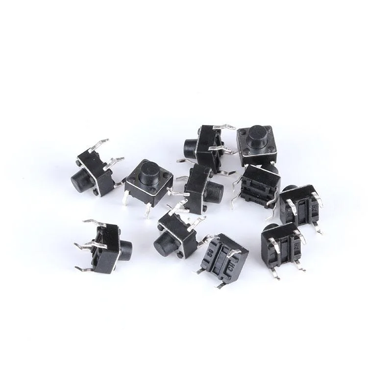 20ks 6*6*6 mm 4pin 4pin čierny dotyk napájací prepínač mini tlačidlo Malé svetlo