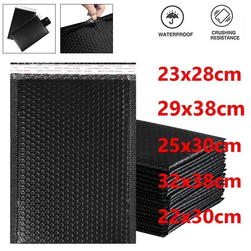 20ks bublinky Mailers Poly Bubbles Mailer Self pečať čalúnené obálky darčekové tašky čierne obal obálka ba-g pre knihu veľkú veľkosť