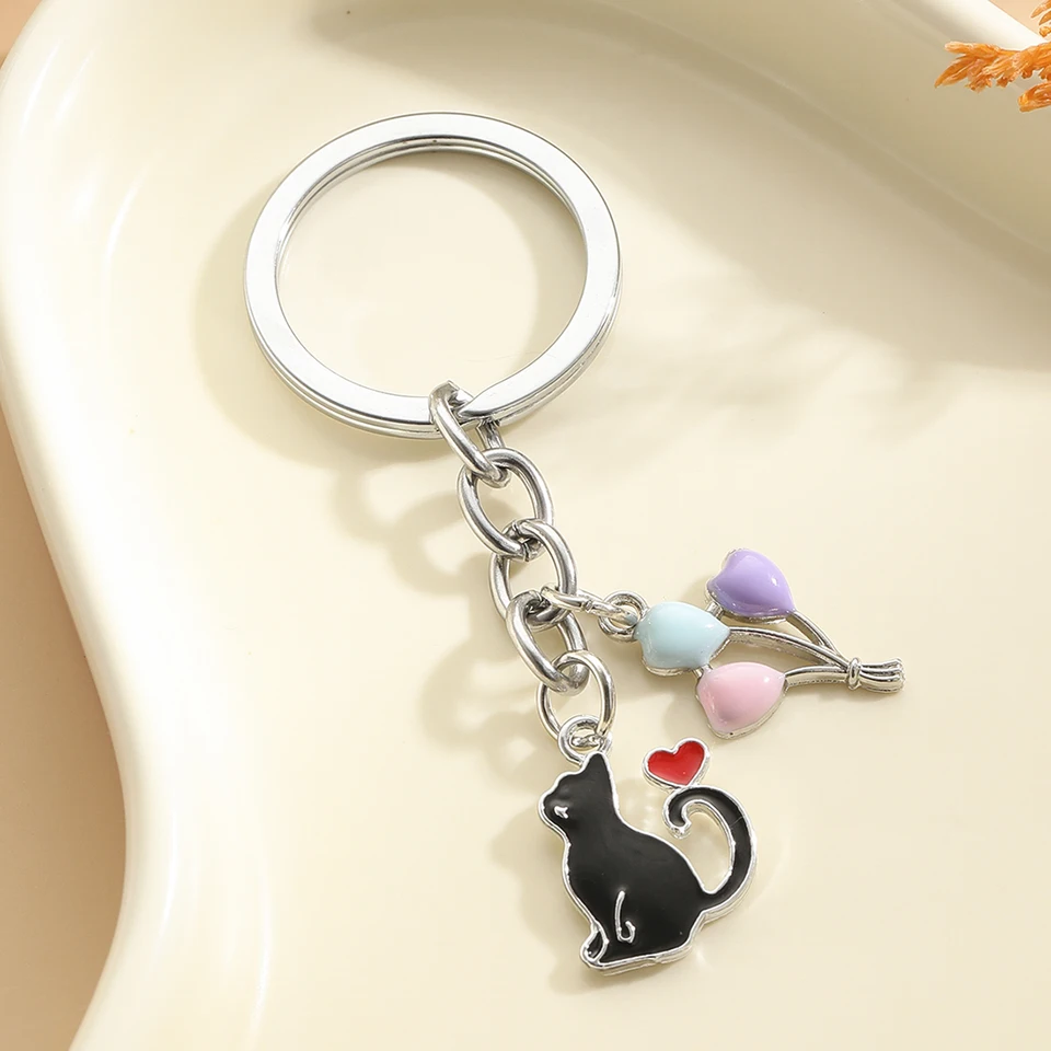 20ks Cat Balloon Charm Keychain