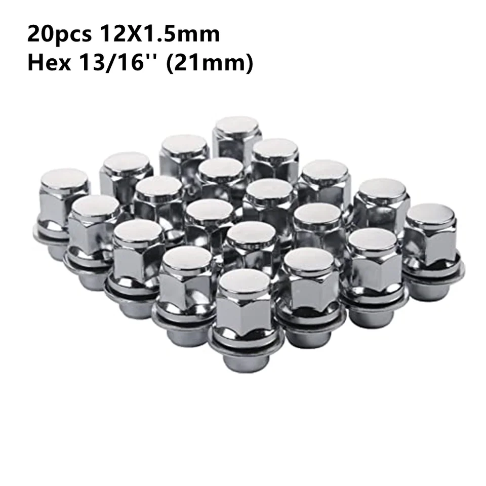 20ks Chrome Mag v štýle Lug Nuts for Toyota Lexus Scion Pontiac Mag Matice so bezpečnostným koliesom 12x1,5 mm hex 13/16 '' (21 mm)