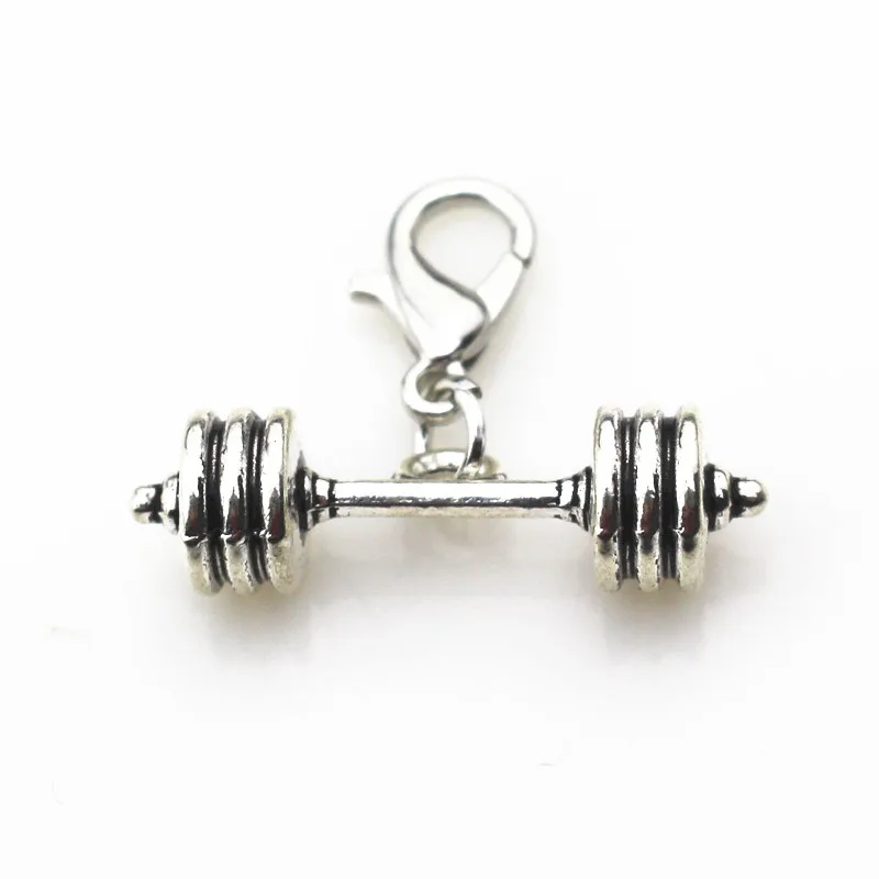 20ks Dumbbell Dang Sports Lobster spona plávajúce kúzla pre prívesok na náramok závesný šperk