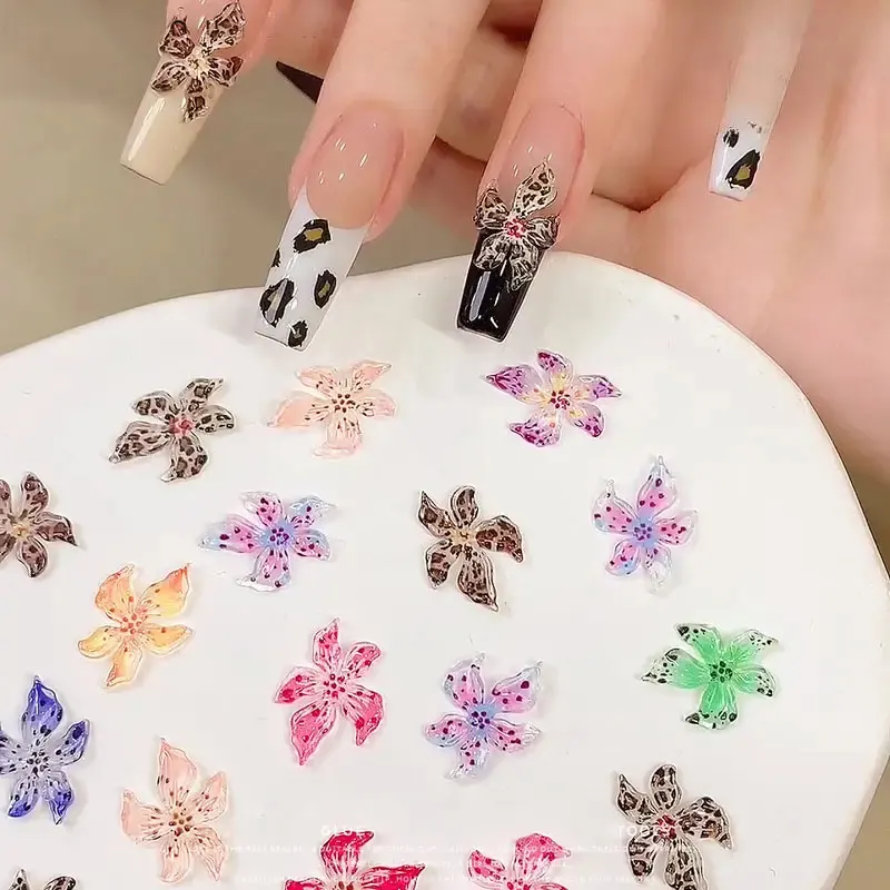 20ks kawaii mäkké krištáľové kvetinové nechty dekorácie