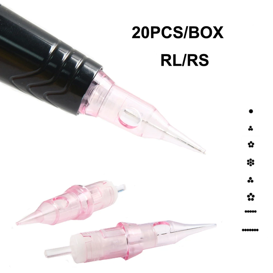 20ks kazety tetovacie ihly Trvalé make -up SMP 0,25/0,3 mm mikrobladivé vlasové pokožky hlavy pre zásoby tetovania Cartridg