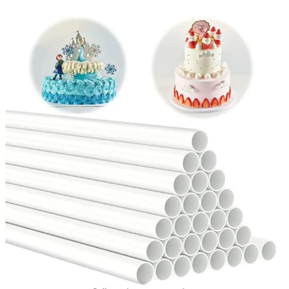 20ks koláčové hmoždinky biely plastový koláčový podpera tyčí okrúhle hmoždinky slamky s priemerom s priemerom 24 cm/30 cm, koláče koláčiky pre odstupňu