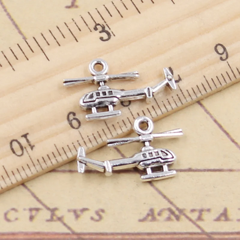 20ks kúzla lietadlové lietadlo vrtuľník 12x18 mm Tibetan Strieborné prívesky starožitné šperky výroby kutilských remesiel DIY vyrábané