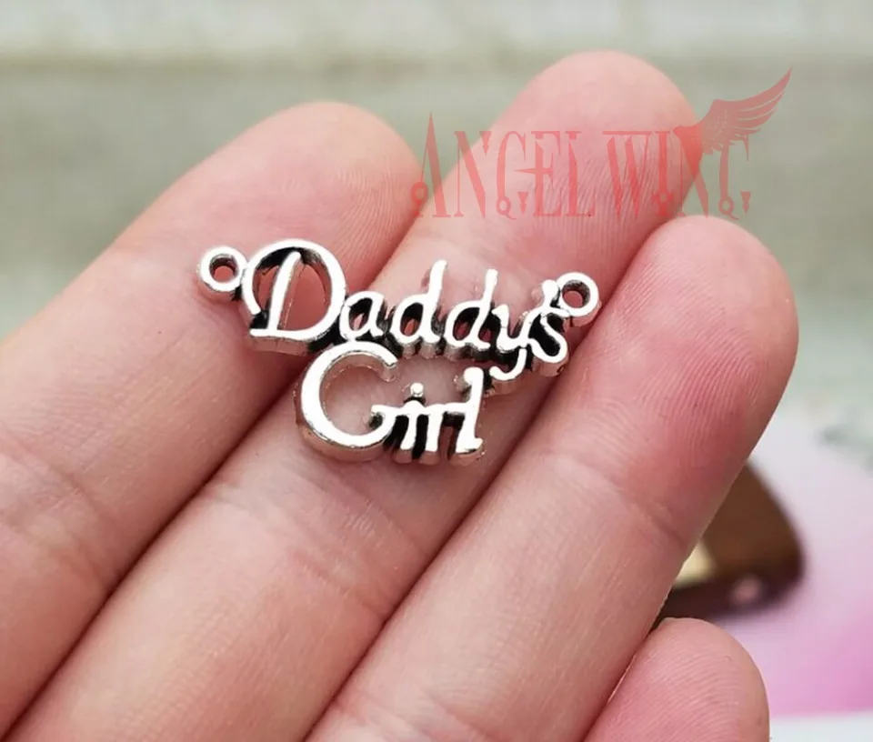20ks/lot-29x15 mm starožitný strieborný strieborný daddys dievčenské kúzla Deň otcov prívesky