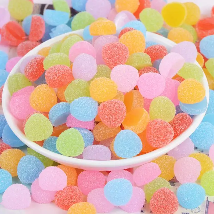 20ks/lot živice Candy Flat chrbát Cawaii DIY Dúha Resin Craft Ozdob