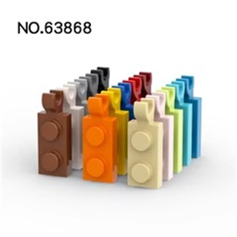 20ks MOC kompatibilné zostavuje častice 63868 Špeciálne 1 x 2 s horizontálnou klipou na koncových stavebných blokoch DIY High-Tech Spa