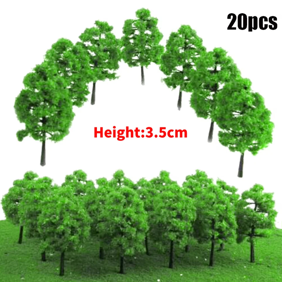 20ks modelové stromy vlakom železnica Diorama Wargame Park Scenéria Hight 3,5 cm