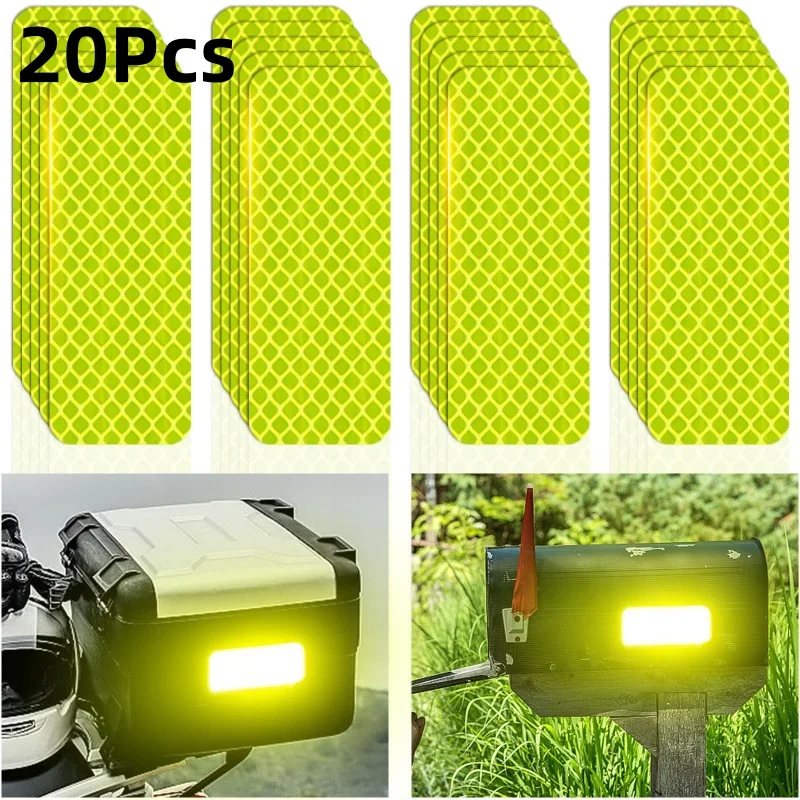 20ks Nové reflexné nálepky na bicykle zabezpečené 30x80mm výstražný pás Motocyle nočná nočná nočná známka známka bicykla ráfika REFECTRECT