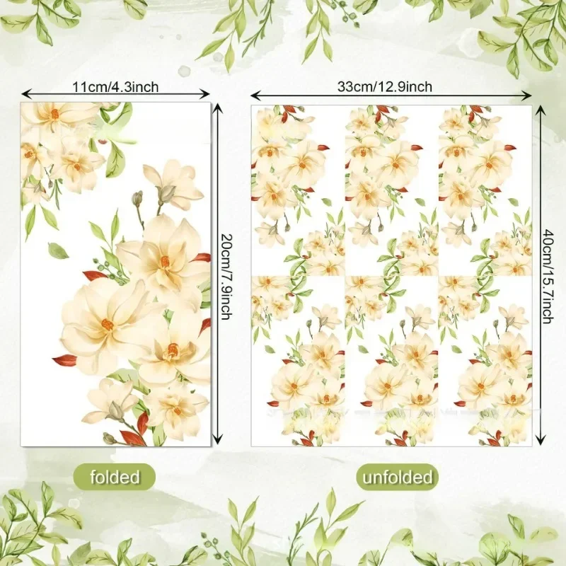 20ks/PAC 33*40 cm 2-fly biele orchideové svadobné dlhé papierové papierové brody