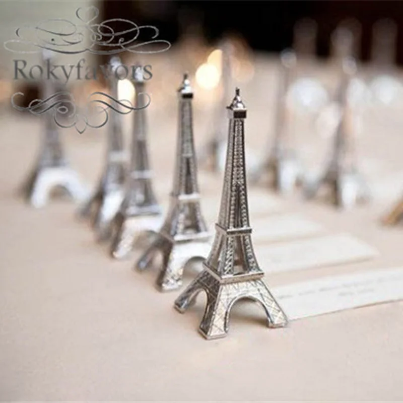 20ks Paris Tematické tematiku Eiffel Tower Place držiteľ svadobné zásoby Svadobné stôl Stola Stola Nastavenie darčekov výročie dekorácie Nápady