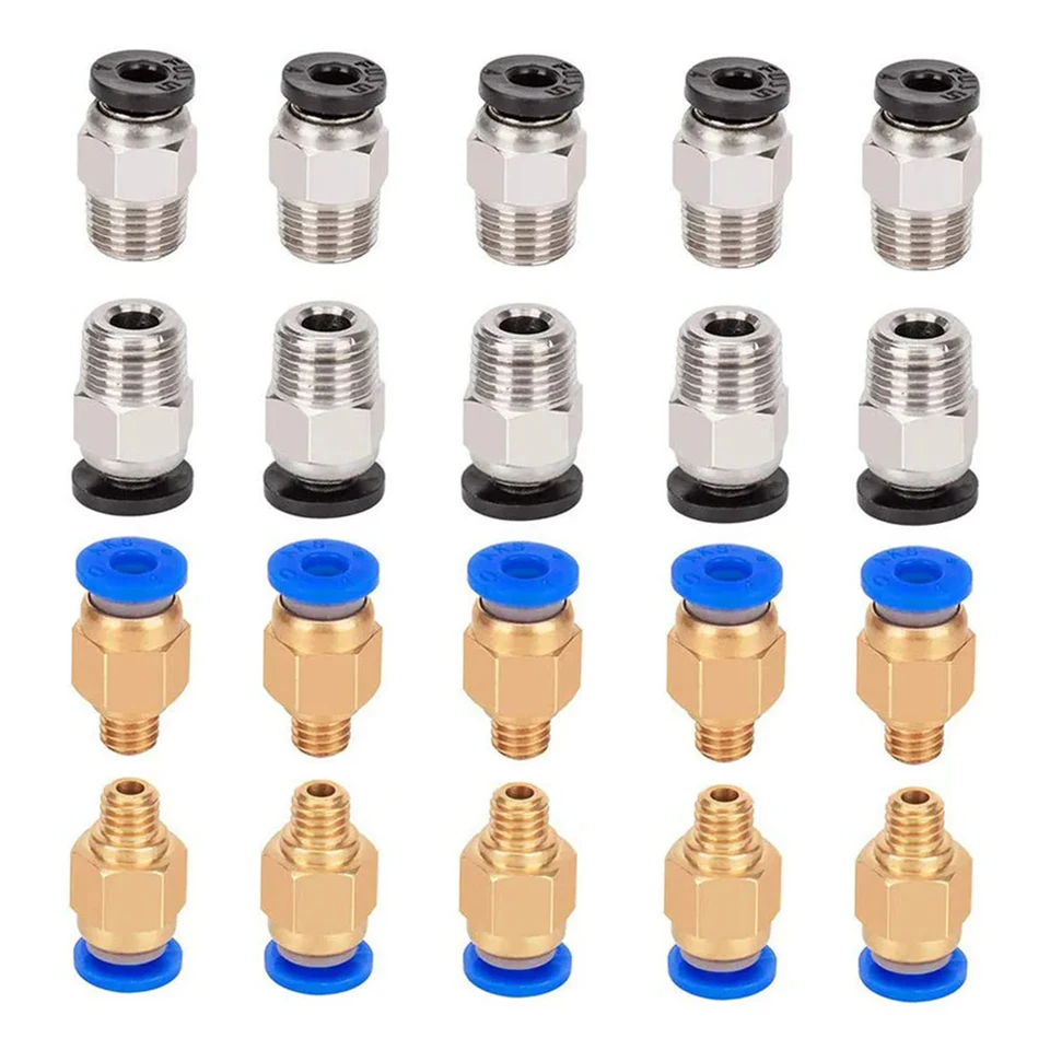 20ks PC4-M6 PC4-M10 Pneumatické prispôsobenie PC4-M10 pre Creality Ender 3/3 Pro/3 V2 Ender 5/5 Pro/5 Plus CR-10 3D diely 3D tlačiarne