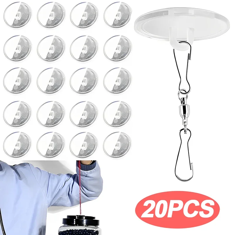 20ks Priehľadný 2cm Starový háčik Strop Stroje z stojace malé disk Háčiky Self Adhesive Plagát Závesná vlajka Domáca stena Skladovanie