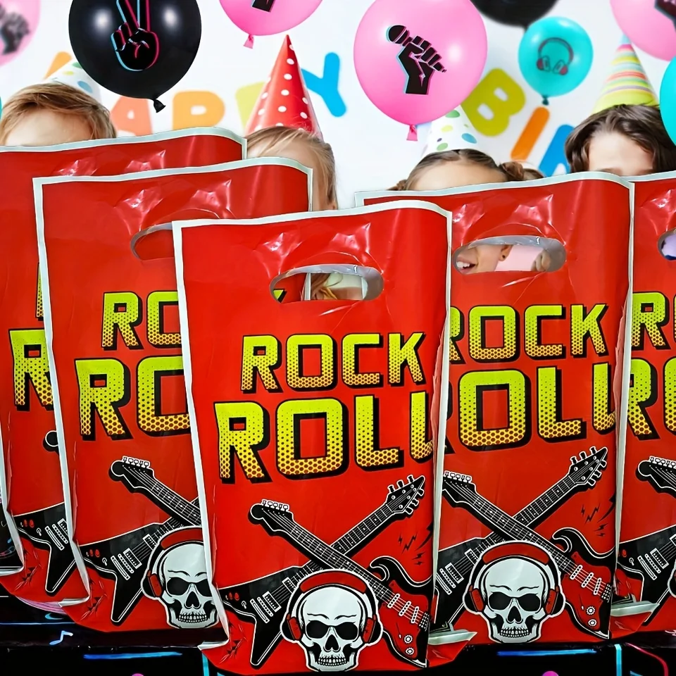 20ks punk hudobné darčekové tašky personalizované lebky gitarové darčekové tašky darčekové tašky pre priateľov.