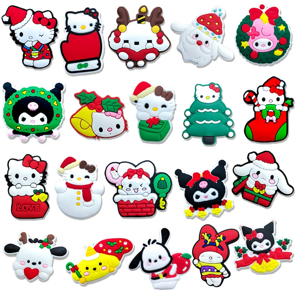 20ks/set vianočné Sanrio Hello Kitty Kulomi Series pre karikatúry Charms Decoration Doplnky pre klasické darčeky pre deti pre deti