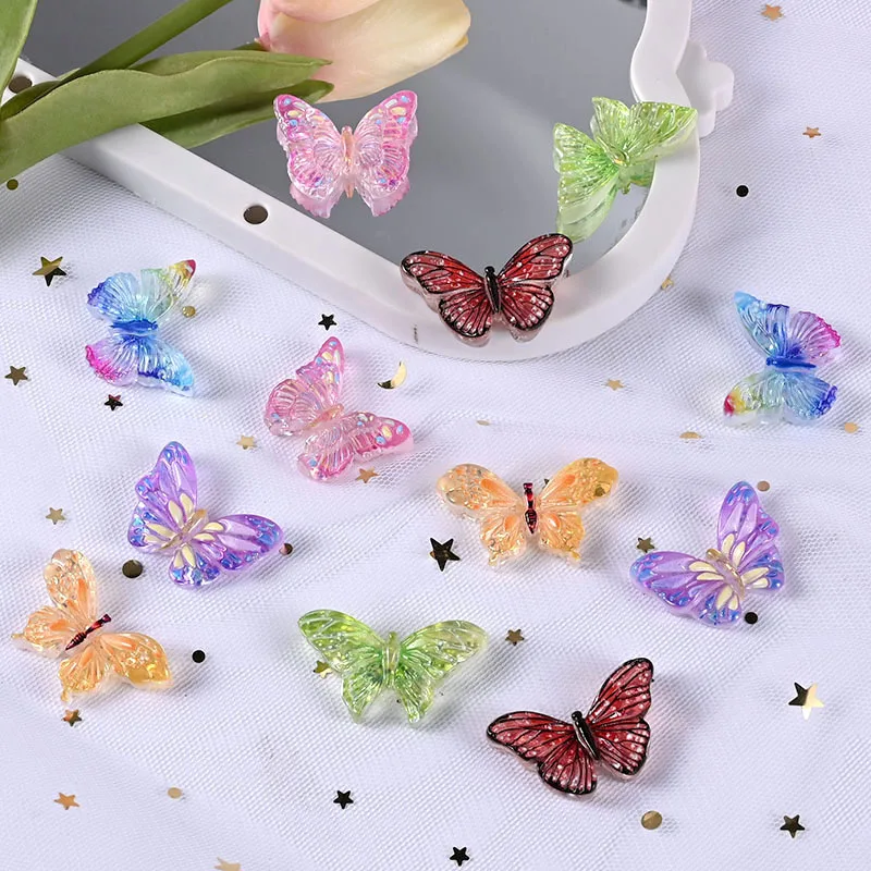 20ks Sladké motýľ ploché zadné živicu Cabochon Scrapbook Ermpellishments Doplnky módne náušnice Clip Charm