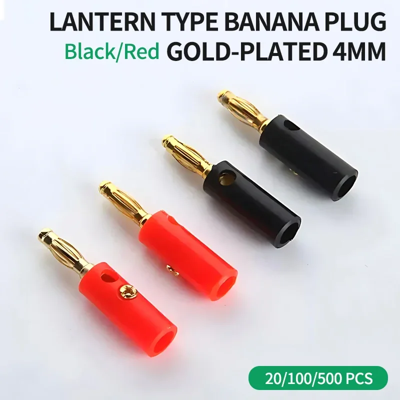 20ks so skrutkami na opravu bezprostredného reproduktora reproduktora bezprostredného reproduktora Banana Plug Gold-Plated 4mm Lantern Banana Plug Audio Head