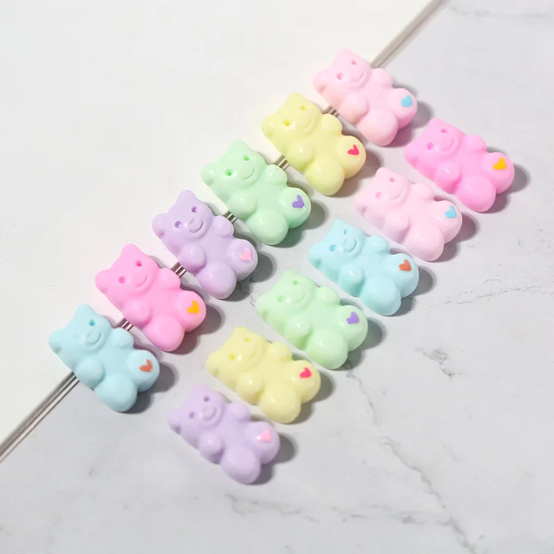 20ks srdiečko plochá zadná planárna živici Small Bear Figuríny pre domácich majstrov remeselníkov