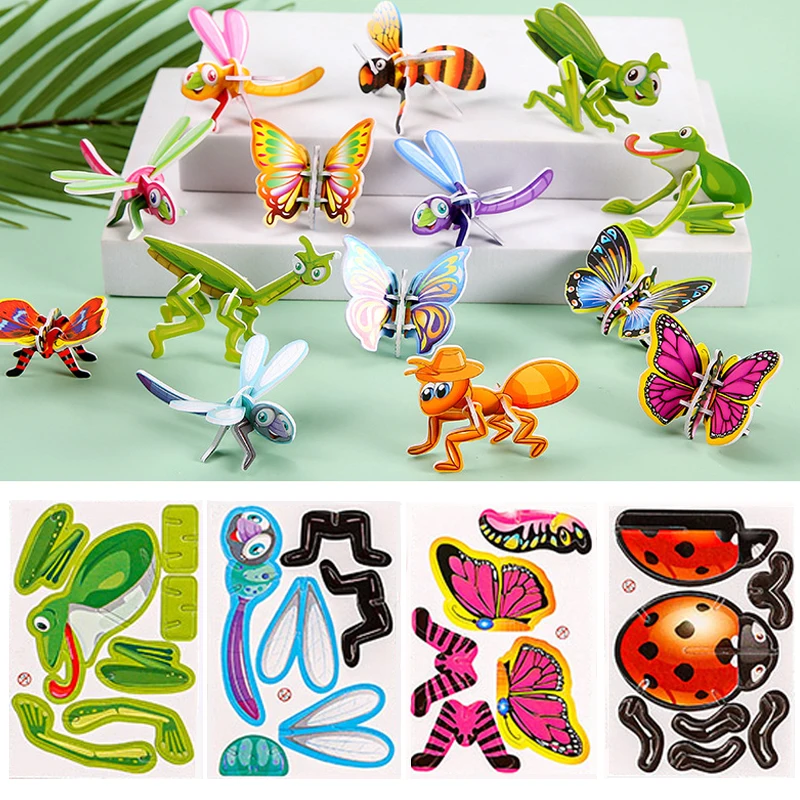 20ks/taška 3D zvieratá Penové puzzle Vzdelávacie hračky pre deti narodeninová oslava uprednostňuje darček pre darčeky odmeny Goodie Fallers