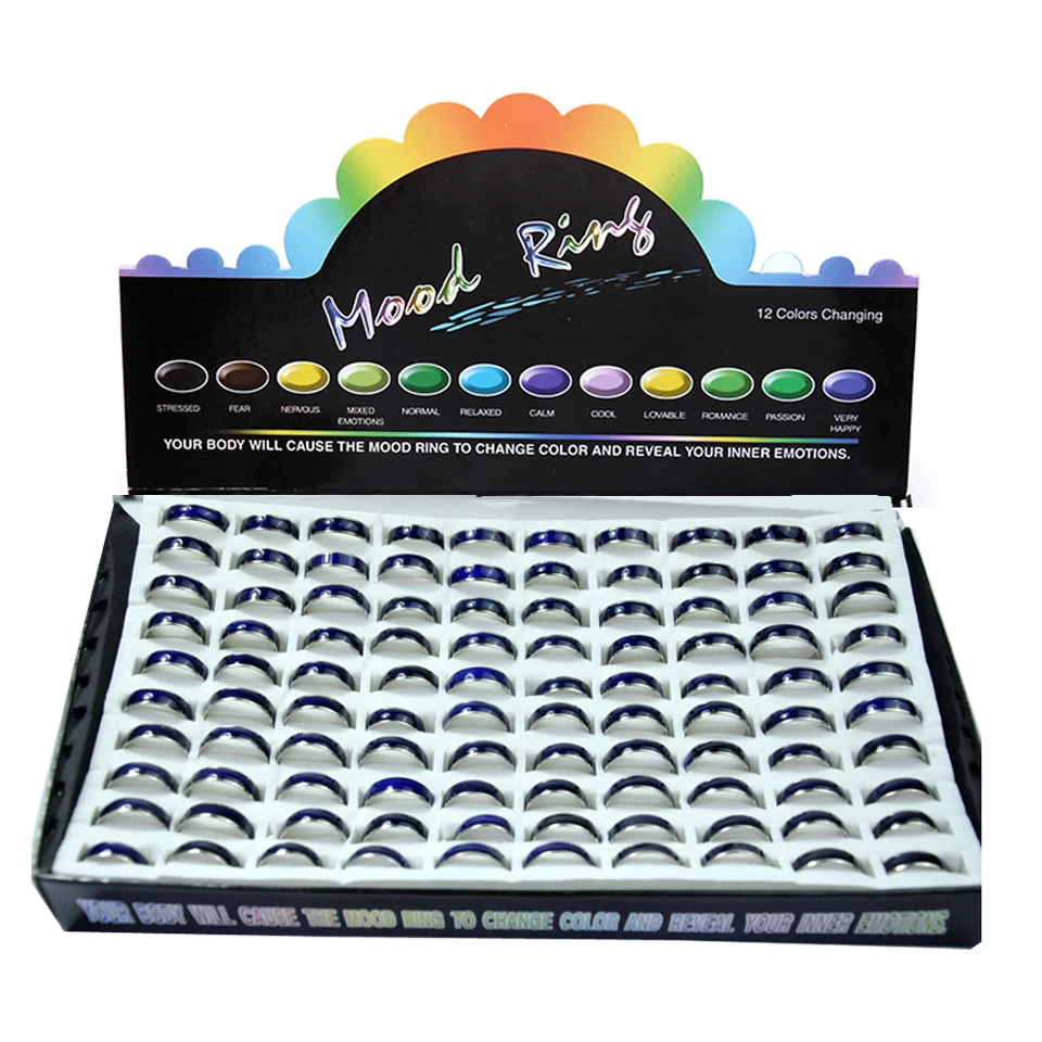 20ks teplota nálady Zmena emócií Faktoru Color Vedúci nálada Rings Lot pre mužov Ženy Šperky hromadné dropshipping LR4026