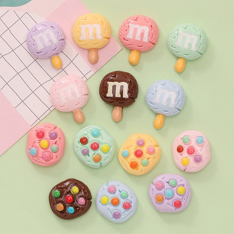 20ks zmiešané m fazule sušienky roztomilé lízatko Flatback živici Cabachons Scrapbooking Fit Telefón DEY