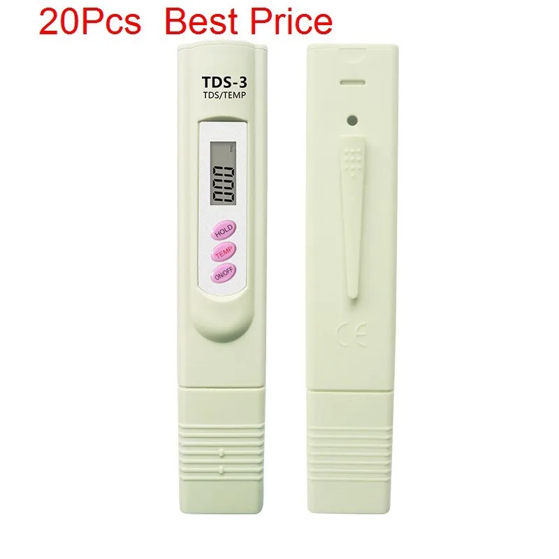 20ks/časť 2-v-1 ppm voda TDS Tester tester pitná voda Analyzer Monitor Monitor Filter Rýchly test Akvárium PPM TDS-3
